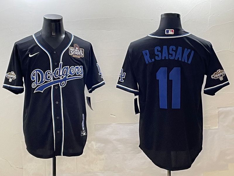 Men Los Angeles Dodgers 11 R.Sasaki Black Fashion Game 2025 Nike MLB Jersey style 3061